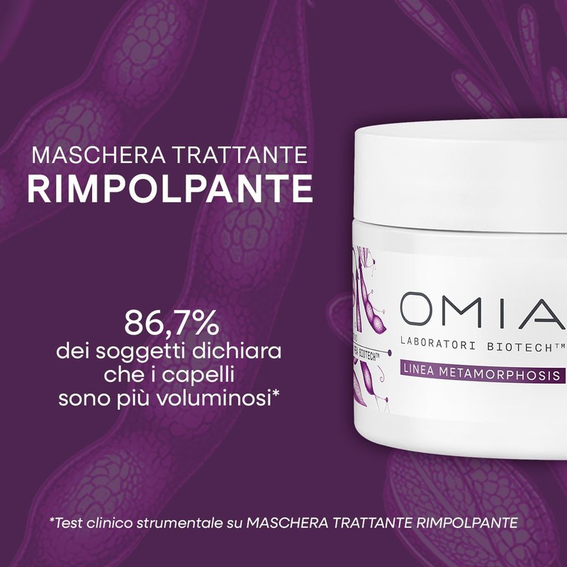 Omia Metamorphosis, Maschera Rimpolpante per Capelli Fini e Fragili, Dona