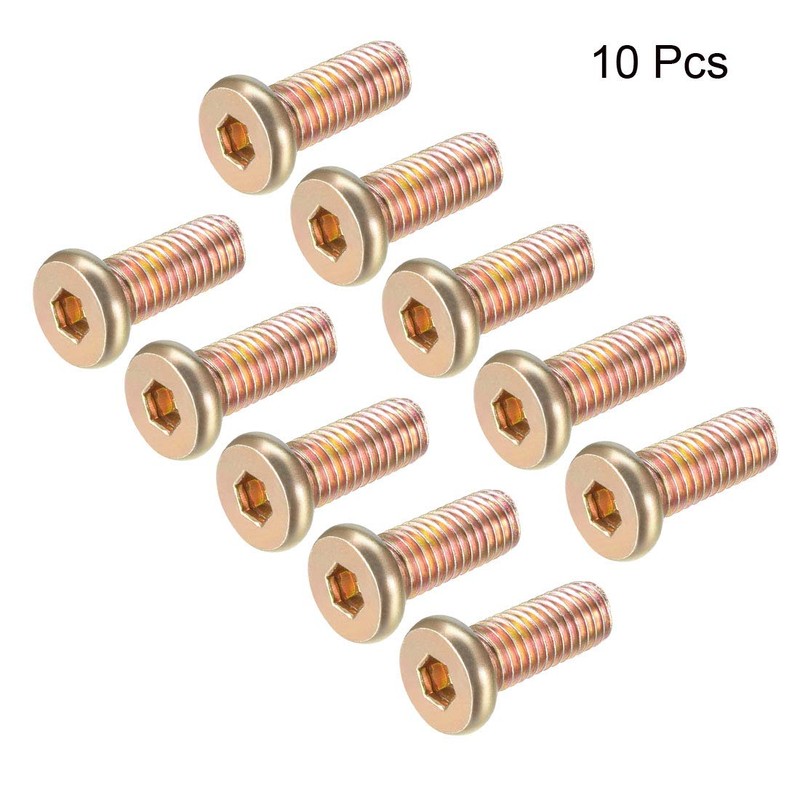 sourcing map M8x20mm Furniture Screw Hex Socket Machine Screws Zinc