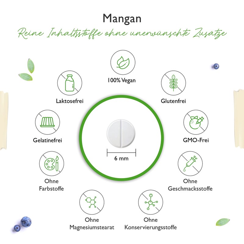 Manganese 10 mg - 365 tablets for 1 year -