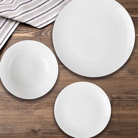 Premium Ceramic Dinnerware Sets. Plates and Bowls Sets. Dish Set. Dishes Set for 4. Platos De Cocina Dishwasher Safe White