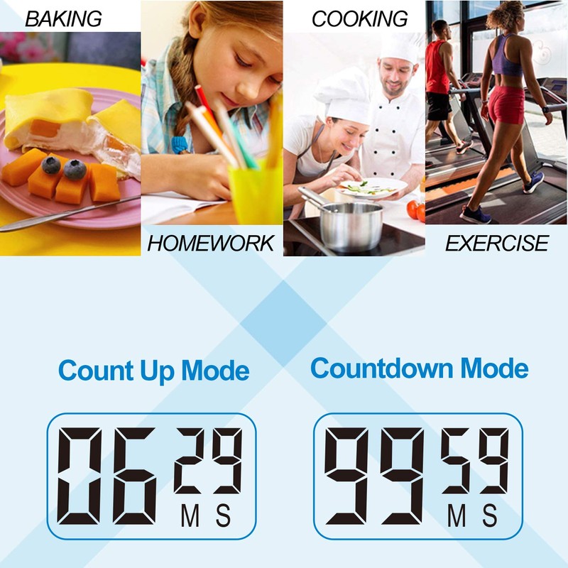 Betus 2 Pack Digital Kitchen Timer - Big Digits, Simple