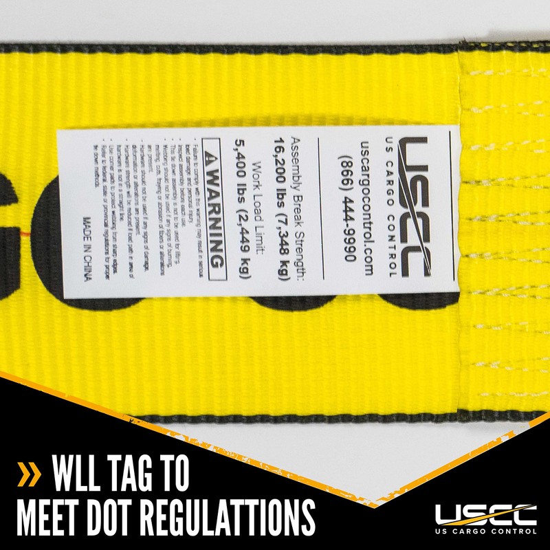 US Cargo Control 4 Inch Winch Strap with D-Ring Fitting,