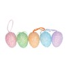 Gisela Graham Set of Five Glittery Colourful Easter Egg Decorations