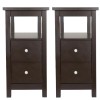 Segawe End Table with 2 Drawer and Shelf Narrow for