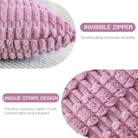 JOTOM Set of 2 Corduroy Soft Cushion Covers, Modern Cushion Covers, Decorative Sofa Cushion, Decorative Cushion Cover for Living Room, Sofa, Bedroom, Pink Purple, 40 x 40 cm