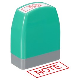 PATIKIL Note Notice Stamp Self Inking, Red Ink Refillable Office Business Stamp Pre Inked Stamper, Green