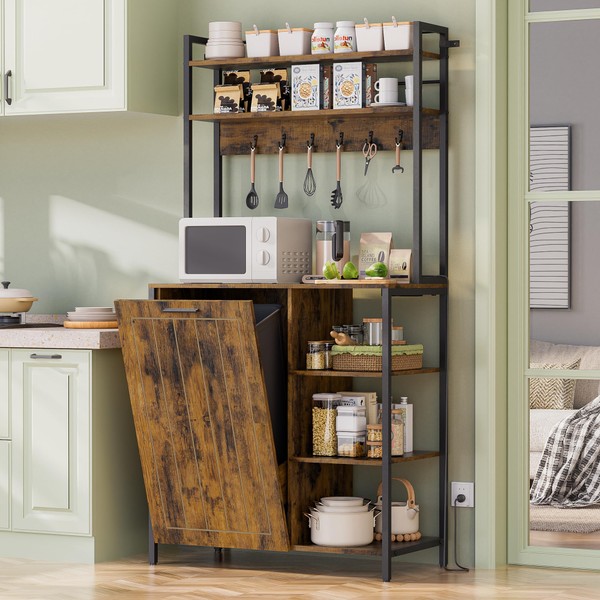 Dephet Kitchen Bakers Rack with Storage Shelf - 6-Tier Microwave