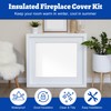 Wintcomfort Fireplace Cover, 3-Layer Insulation Fireplace Draft Blocker with Strips,