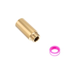 Awclub Shower Head Extension Arm, Brass G1/2 Male to Female Thread 50mm/1.97" Length Extender Pipe Fitting Nipple for Showers, Faucets, and Plumbing with PTFE Thread Seal Tape
