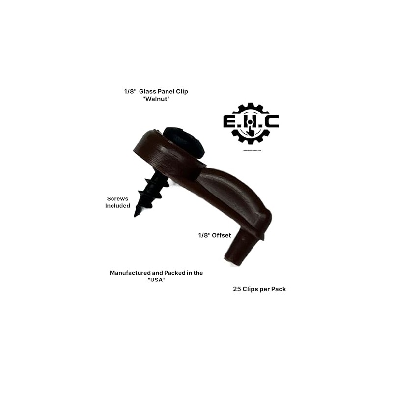 Glass Cabinet Panel Retainer Clips with Screws 25 Clips (Choose