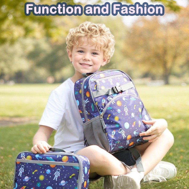 FlowFly Kids Backpack for Toddler Boys Girls, Simple Lightweight Bookbag