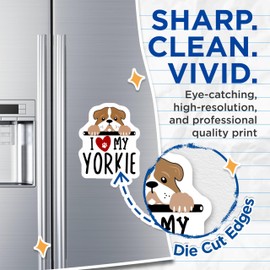 (2 Pack) I Love My Yorkie Magnets - Dog Lover - Cute Dog Magnet - 5" On Longest Side - for Cars, Fridges, Toolboxes - Made in USA - MAG4298