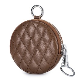 LEEINTO Stylish Round Coin Purse Change Pocket Earphone Bag Pouch for Women Small Handbag with Zipper