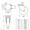 Dörner + Helmer Set of 20 Furniture Castors 30 mm