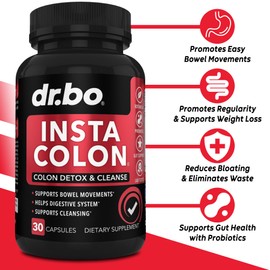 DR. BO Colon Cleanser Detox & Liver Cleanse - 15 Day Colon Cleanse Pills & Liver Detox Support Supplement Milk Thistle Dandelion - Bowel Movement Supplements for Intestinal Stomach Bloating Gut Body Flush