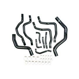 Silicone Radiator Hose Kit 11 pcs compatible with Mitsubishi Lancer Evo 7 Evo 8 CT9A Turbo 4G63, Black