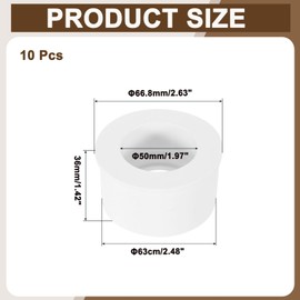 sourcing map 10 Pcs PVC DWV Reducer Bushing 2" x 1-1/2"(Socket x Socket) Thread Coupling Connectors PVC Pipe Reducer Adapter Fitting for Pipe Connecting Home Sewer Plumbing, White