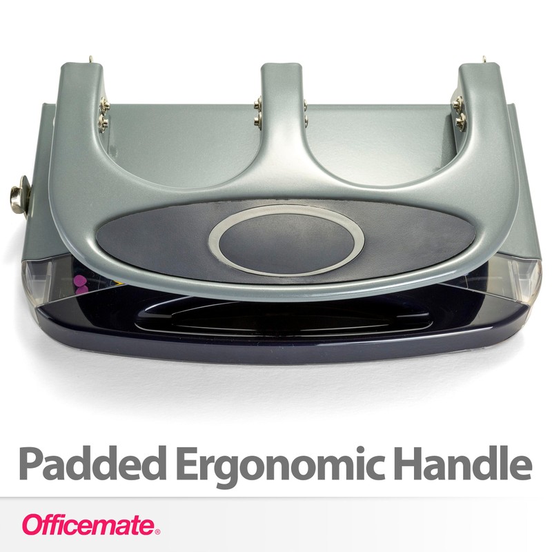 Officemate Deluxe 3-Hole Punch, Heavy Duty, with Chip Drawer, 45