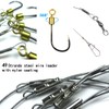 Fishing Hook with Leader,5 Hooks Fishing Rig-7 Strands Nylon Coated