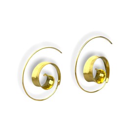 Spiral Earrings Gold-Plated 925 Sterling Silver Boho Spiral Stud Earrings