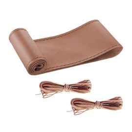 Bittwee Car Steering Wheel Cover, DIY Sewing Steering Wheel Protector, Breathable Anti-Slip Microfiber Leather Stitch On Wrap, Universal for 14.5-15 Inches Most Cars SUVs and Trucks