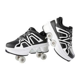 Best Seller 4 Wheels Roller Skates Shoes High Quality Kids Roller Skates Shoes Roller Skate Shoes for BoysColor: Black, Shoe Size: 32