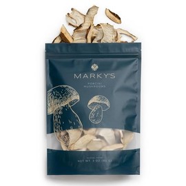 MARKY'S Dried Porcini Mushrooms Grade A - 3 oz / 85 g - 100% Dry Boletus Edulis for Cooking Premium Quality Handpicked Porcini in Seal Bag