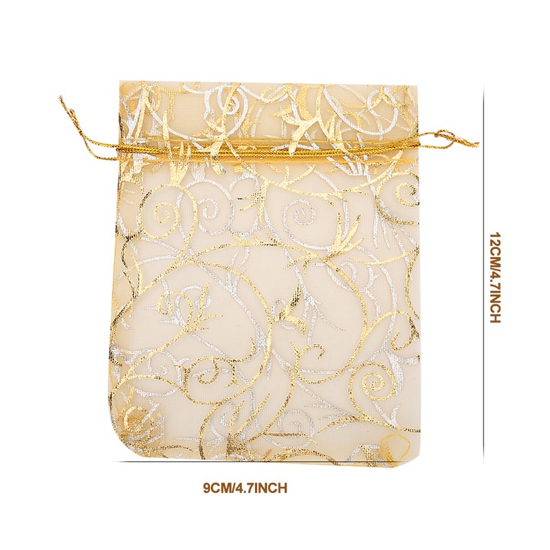 100pcs 9 x 12cm Organza Drawstring Pouch Multi Purpose Jewlery