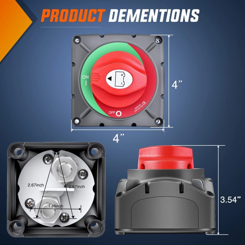 Nilight ON Off Battery Switch 12V 24V 48V 600A High