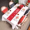 HOWAF Merry Christmas Reindeer Snowflake Table Runner Red Christmas Table