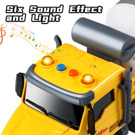 DWIRCTOYS Toddler Trucks Toys,Big Cement Mixer Toy Truck with Lights and Sounds,Truck Vehicle Boy Toy for 3 4 5 6 Year Old,Christmas Birthday Gifts for Boys & Girls