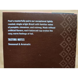 Peet's Coffee Lot Of 10 Peet's Pumpkin Spice Ground Coffee K-Cups Limited Release Peets