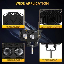 2pzs Faros Auxiliares Led Alta/baja Luz 120w Para Auto Moto