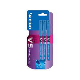 Pilot V5 Liquid Ink Rollerball 0.5 mm Tip - Blue, Pack of 3