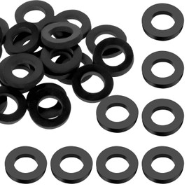 30 PCS Rubber Washers Seals Shower Hose Washers 1/2 Inch Black Flat Rubber Washers Assortment Kit Tap Sealing Rings Rubber Hose Washer for Hose Connecting Faucets Shower Head