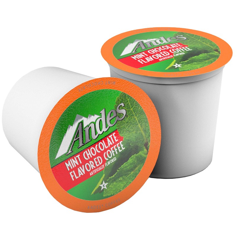 Andes Mints Chocolate Mint Flavored Coffee Pods, Compatible with K