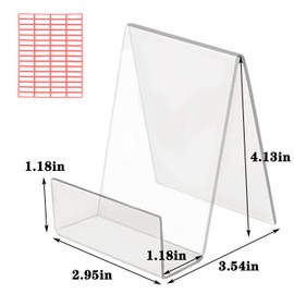 DWTECH 5 Pcs Sign Holder Stand -Transparent Clear Acrylic Stand for Coffee Shop Bookstore Restaurant for Brochure Book Phone Leaflet Menu Poster Magazine Table Sign Display Stand Tag