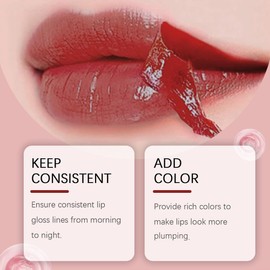 DLZZRS Lip Tint Stain Peel Off - Waterproof Lip Liner Stain, Moisturizing Long-Lasting Lip Stain, Create Natural Lip Color for Women Daily or Special Occasion Use for All Skin Types, #01 Red-Brown