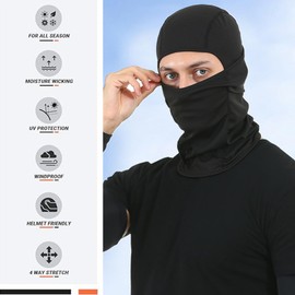Balaclava Face Mask Motorcycle Cycling Balaclavas Ski Mask Balaclava UV Protection Helmet Liner Windproof Outdoor Headwear Men Women Black