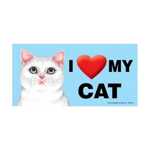 I (Heart) Love my CAT (Wht Cat) Cute Car Fridge
