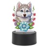 JISHSHAY Diamond Painting Night Light Diamond Art Table Lamps Gem Art LED Lights Gem Painting Desk Lamp Mosaic Kits for Adults DIY Kits for Adults with Special Shaped Crystal Dog Flower