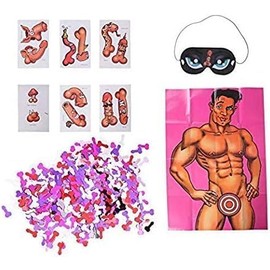 1 Pack Junk On The Hunk Night Out Bachelorette Party Favor Decor Bridal Showers and 1 Pack Multicolor Confetti Suppliers Decoration Set H5