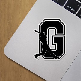 Decal Stickers of G Letter Baseball Premium Indoor (No Waterproof) Vinyl Decal Stickers for Laptop Phone Accessory Helmet Car Window Mug Tuber Cup Door Wall Decoration ANDVER3e8215bBL