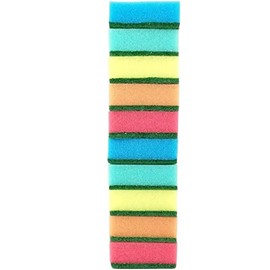 D.RECT Set of 10 Kitchen Sponge, Pot Sponge, Double-Sided Cleaning Sponge, 75 x 50 x 28 mm, Multi-Purpose Cleaning Sponge, MIDI, Multicoloured