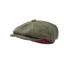 Borges & Scott Lomond Newsboy Cap - 100% Handwoven Wool - Harris Tweed - Water Resistant - Field Herringbone - 62cm
