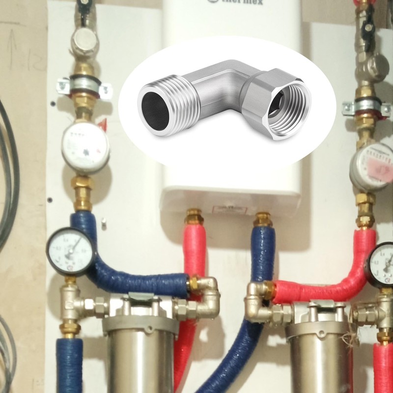 QZKJQDD Shower Hose Connector, 90 Degree Elbow 2 Ends Flexible