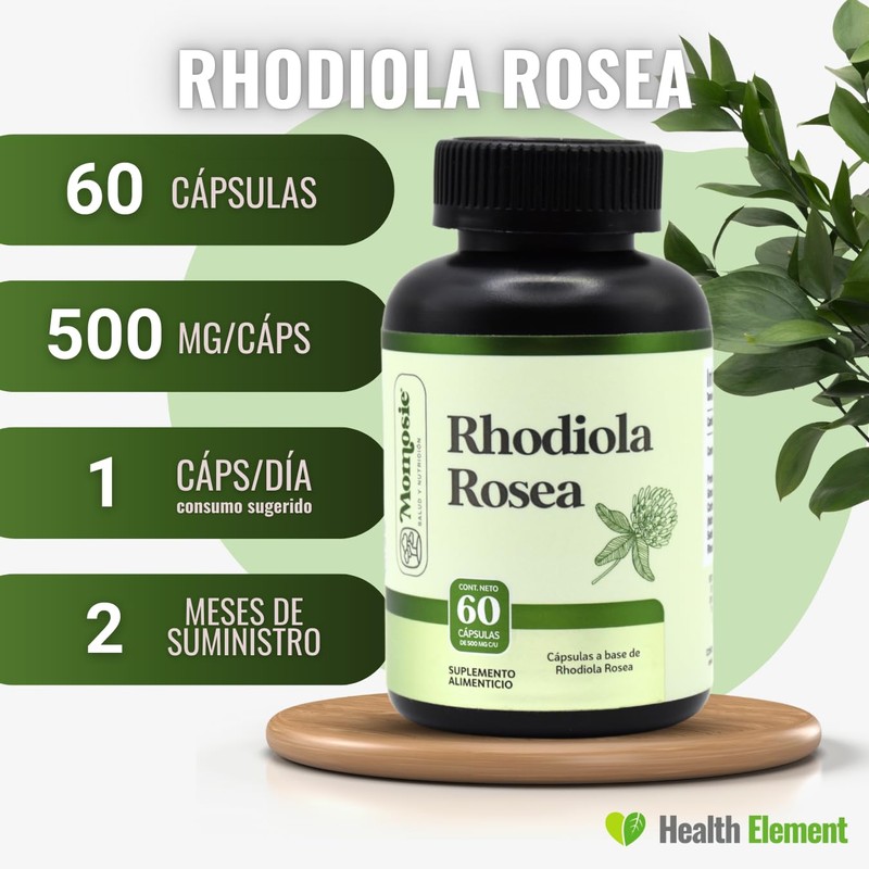 Rhodiola Rosea Premium Pura 60 Cápsulas | Adaptogenos I Ingredientes