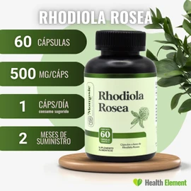 Rhodiola Rosea Premium Pura 60 Cápsulas | Adaptogenos I Ingredientes Naturales | Sin Aditivos | Natural y Bienestar General | Cápsulas Veganas | Momosie