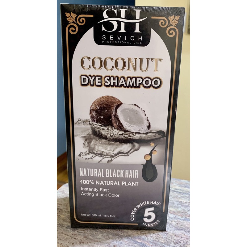 Sevich Coconut Black Permanent Hair Dye Instant Shampoo !