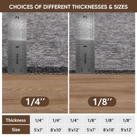 BALEINE Felt Non Slip Rug Pads, Extra Large 1/4" Thick Felt and Rubber Backing, Shock Absorbing Carpet Pad for All Carpets and Hardwood Floors (9x12 Ft)